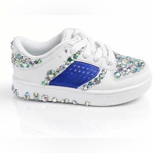 Hand-Custom Rhinestone Glam Sneakers – Iridescent Crystal Bling Shoes